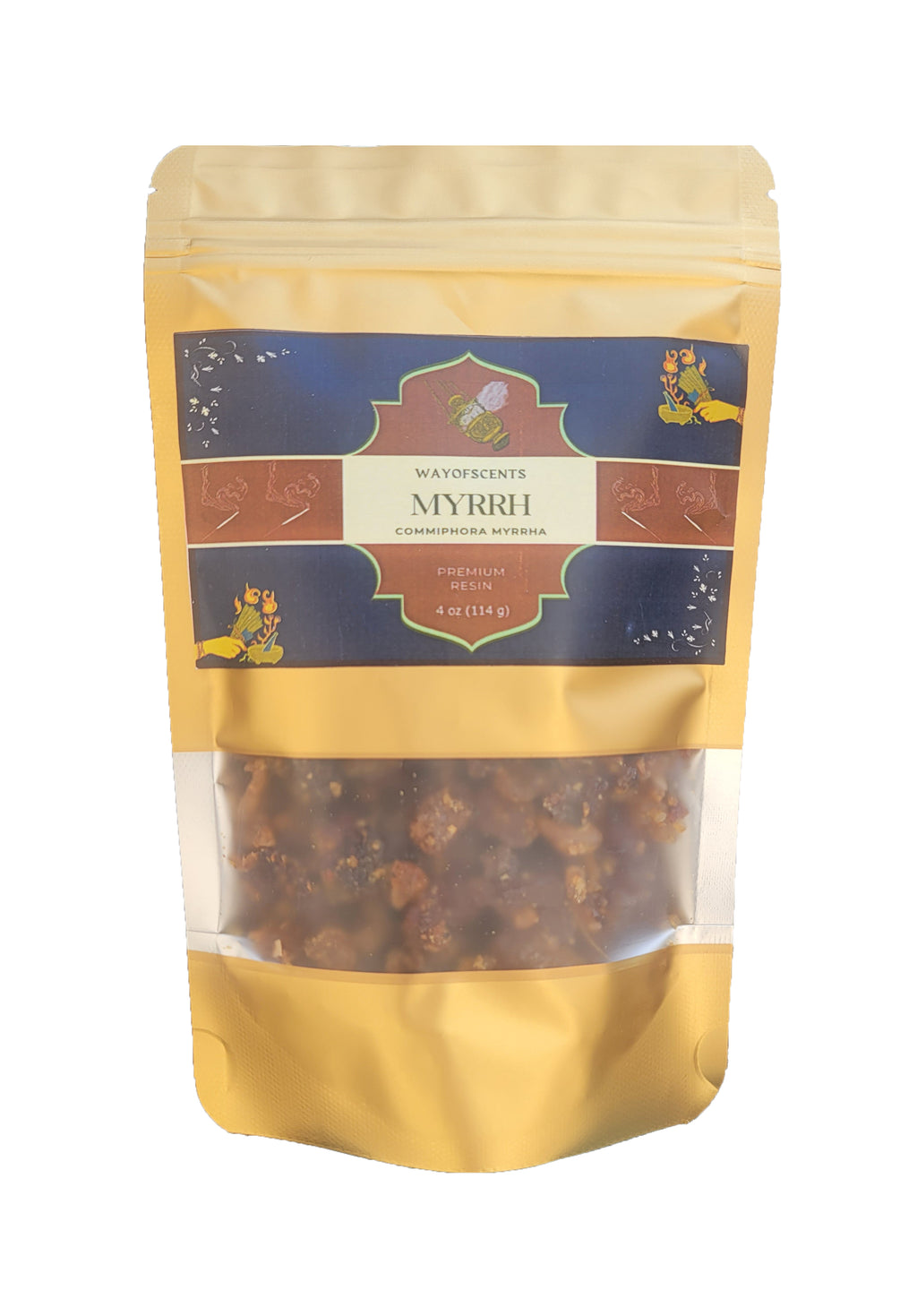 Commiphora Myrrha Myrrh Tree Sap - Aksum Ethiopian Myrrh - Premium Grade A - 100% Natural and Hand Harvested - 4 Oz Net Weight