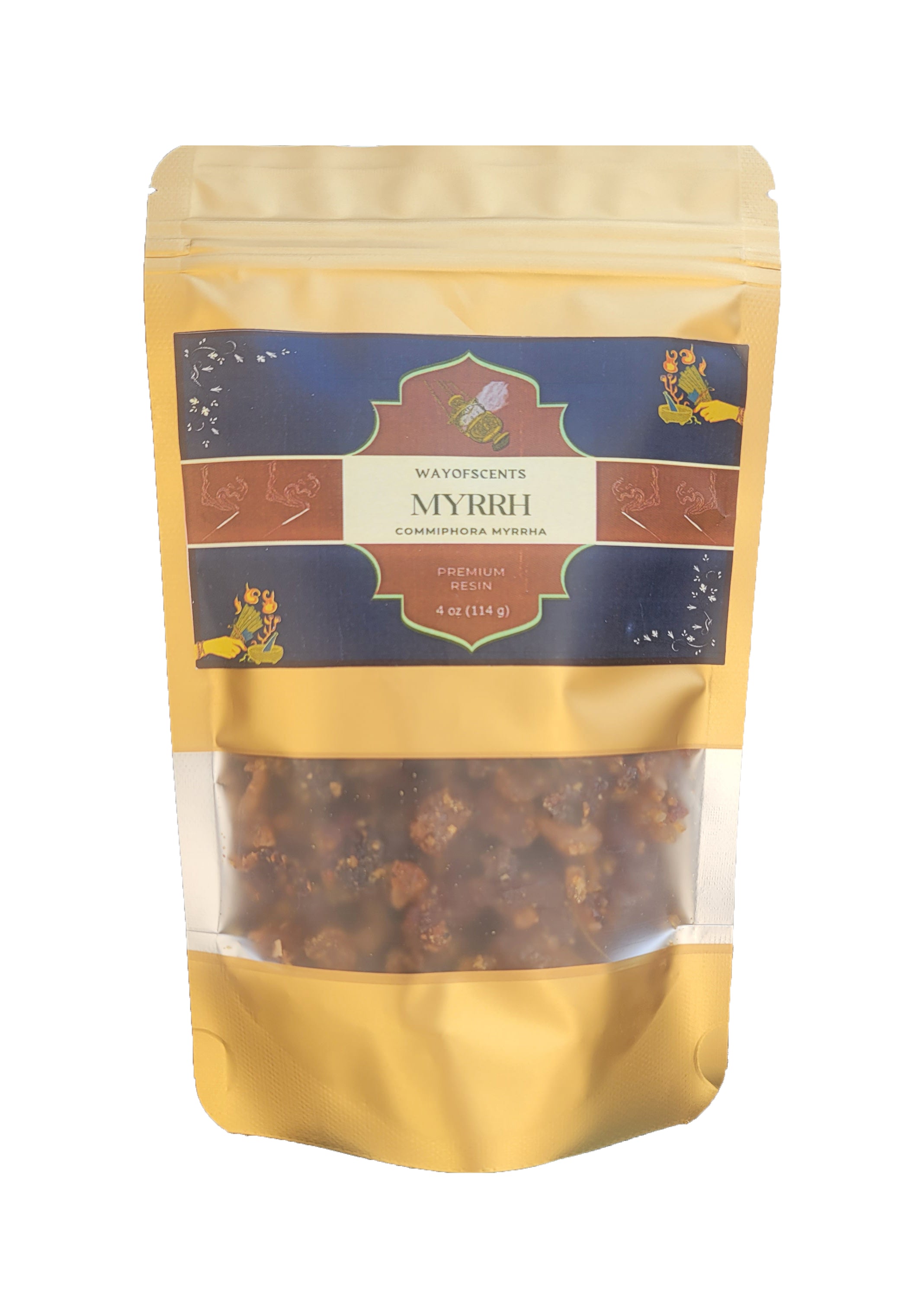 Commiphora Myrrha Myrrh Tree Sap - Aksum Ethiopian Myrrh - Premium Grade A - 100% Natural and Hand Harvested - 4 Oz Net Weight