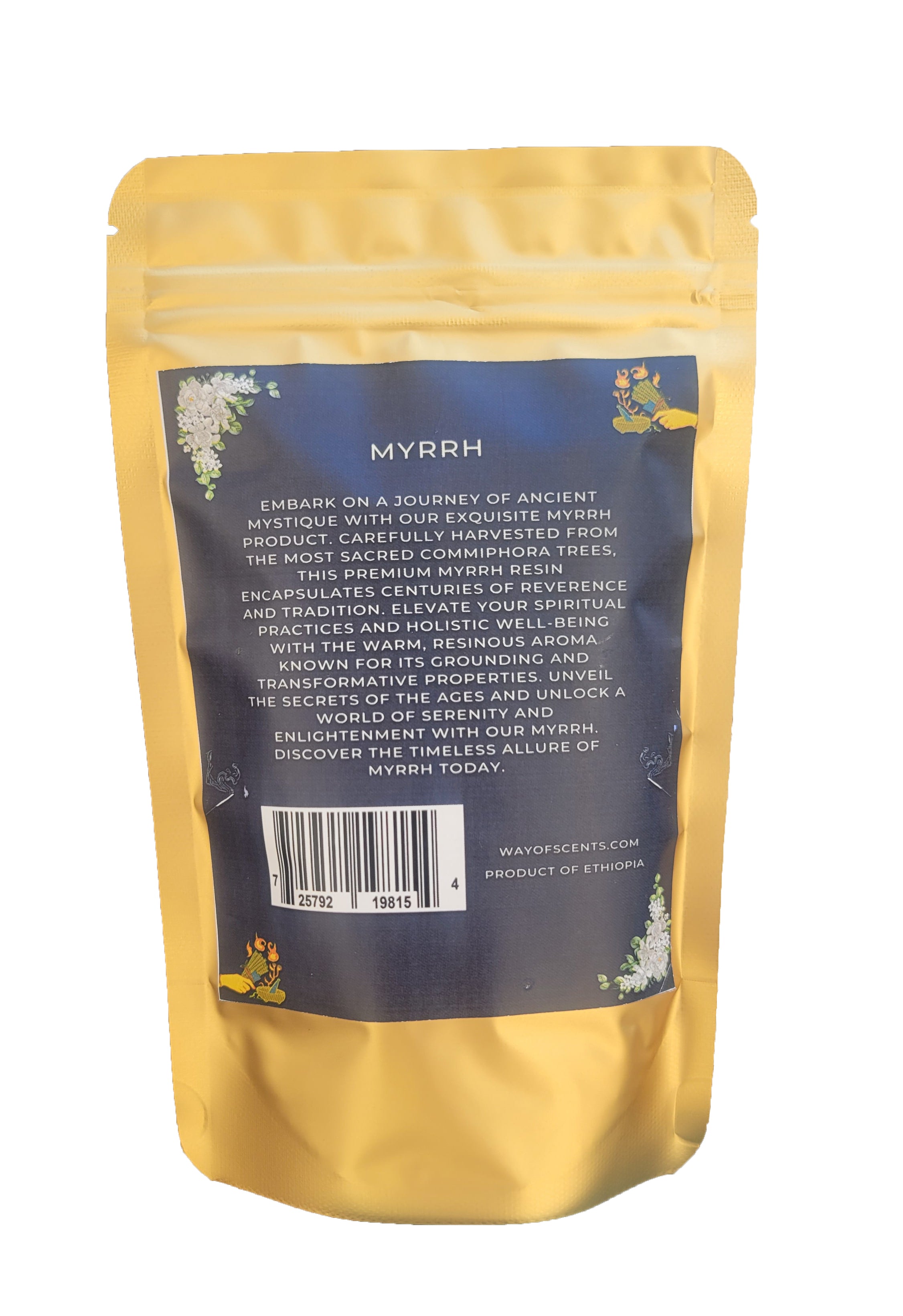 Commiphora Myrrha Myrrh Tree Sap - Aksum Ethiopian Myrrh - Premium Grade A - 100% Natural and Hand Harvested - 4 Oz Net Weight