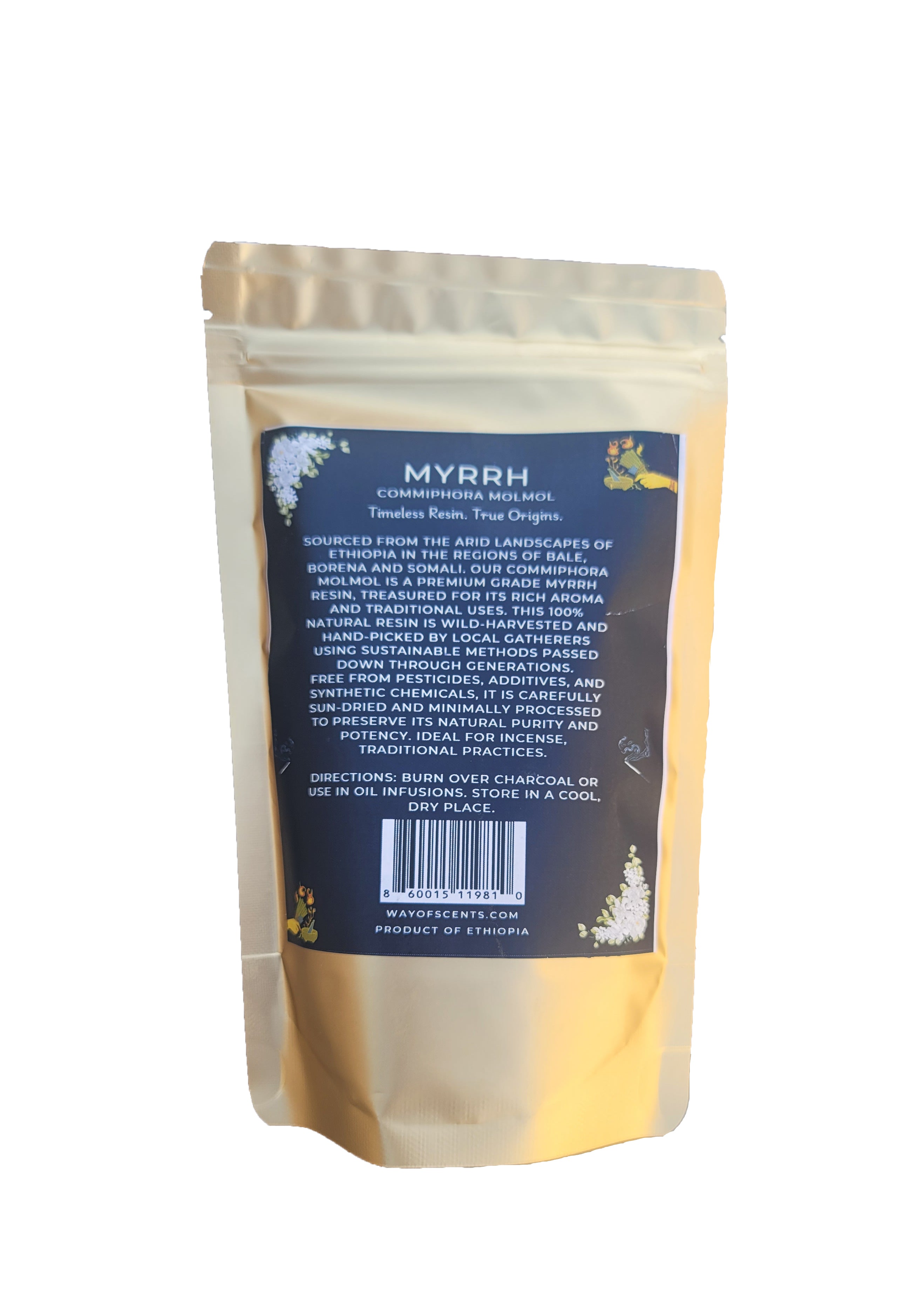 Commiphora Myrrha Molmol - Hand Harvested -  Natural Premium Grade Myrrh from Ethiopian Bale and Somali Regions 4.5 Ounces Net Weight