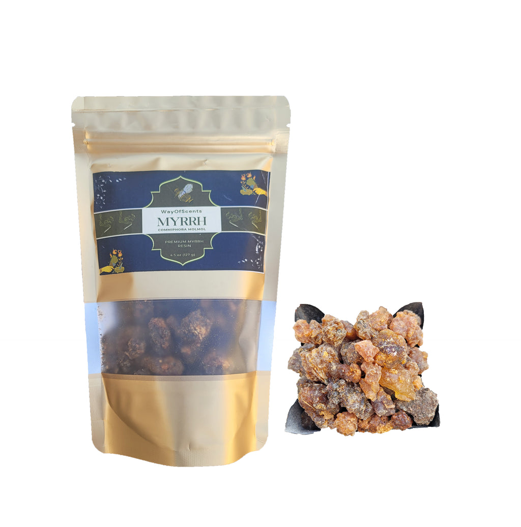 Commiphora Myrrha Molmol - Hand Harvested -  Natural Premium Grade Myrrh from Ethiopian Bale and Somali Regions 4.5 Ounces Net Weight