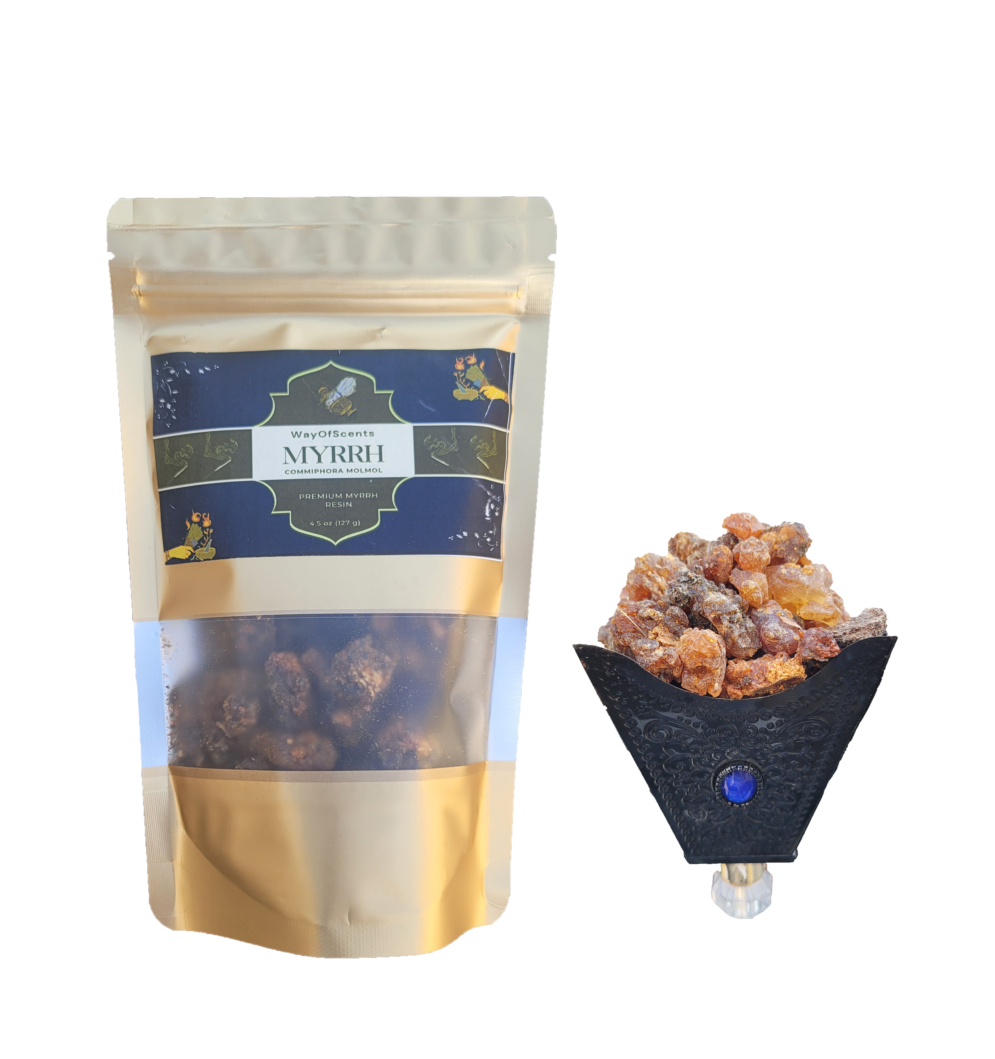 Commiphora Myrrha Molmol - Hand Harvested -  Natural Premium Grade Myrrh from Ethiopian Bale and Somali Regions 4.5 Ounces Net Weight