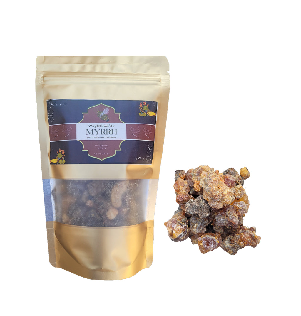 Commiphora Myrrha Myrrh Tree Sap - Aksum Ethiopian Myrrh - Premium Grade A - 100% Natural and Hand Harvested - 4.5 Oz Net Weight